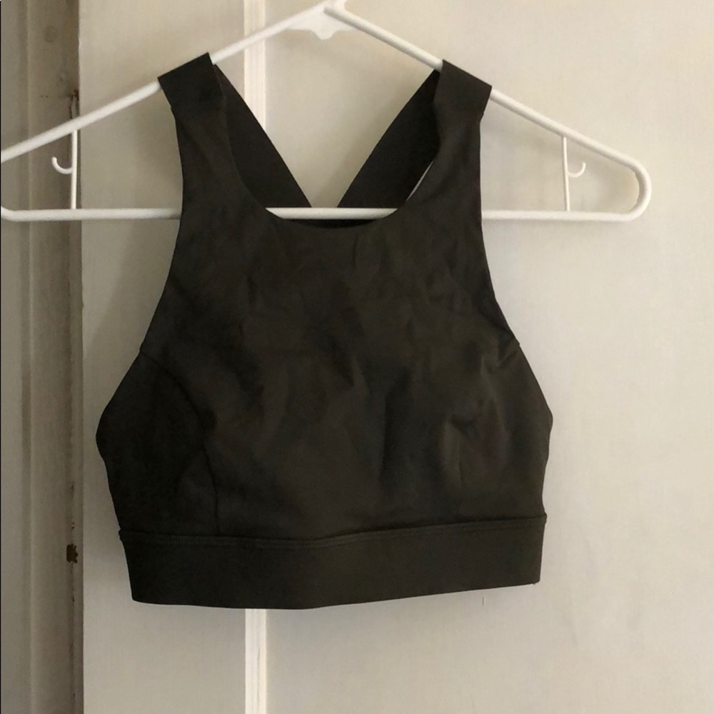 Olive green sports bra/crop top